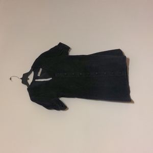 ASOS design cord plunge neck puff sleeve mini dress